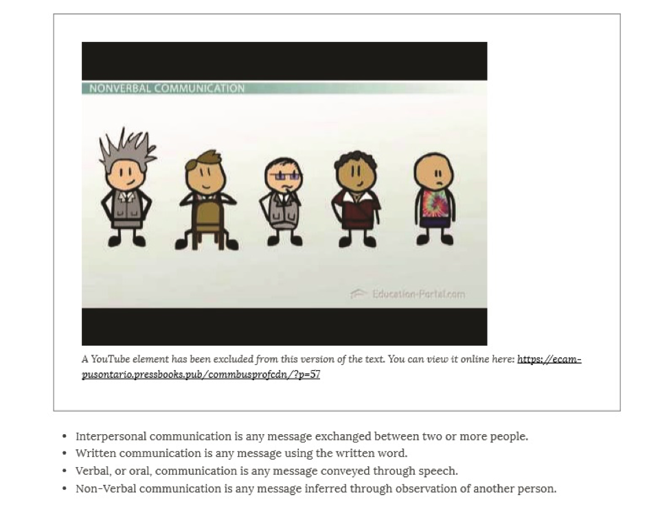 Screenshot showing a Youtube video with stick figures as part of a digital textbook. 